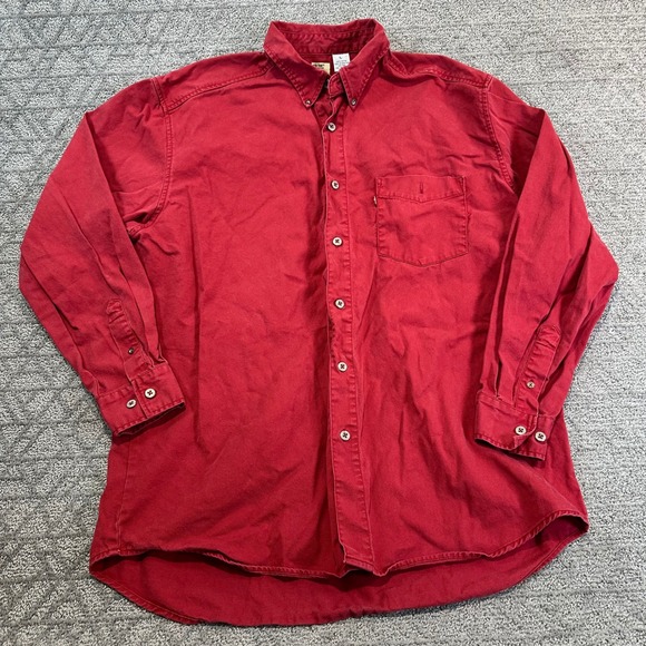 Vintage 90's Levi's Red Tab Metal Button Down Shirt Mens Large L Cotton - Picture 1 of 5